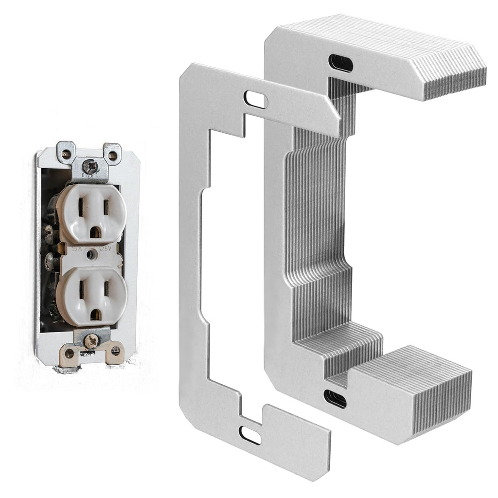 Mixiflor Wall Plate Spacer, 20 Pcs Metal Electric Receptacle Outlet Spacers, Flush Fit Device Leveling Plates for Fixing Walls Electrical Outlet Electrical Boxes Outlet Shims