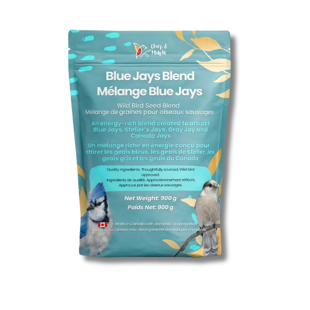 Blue Jay Bird Food – Chirp & Maple Blue Jays Blend, Premium Bird Seed with Peanuts, Corn & Sunflower, Feed for Jays, Steller's Jays & Canada Jays, 900g