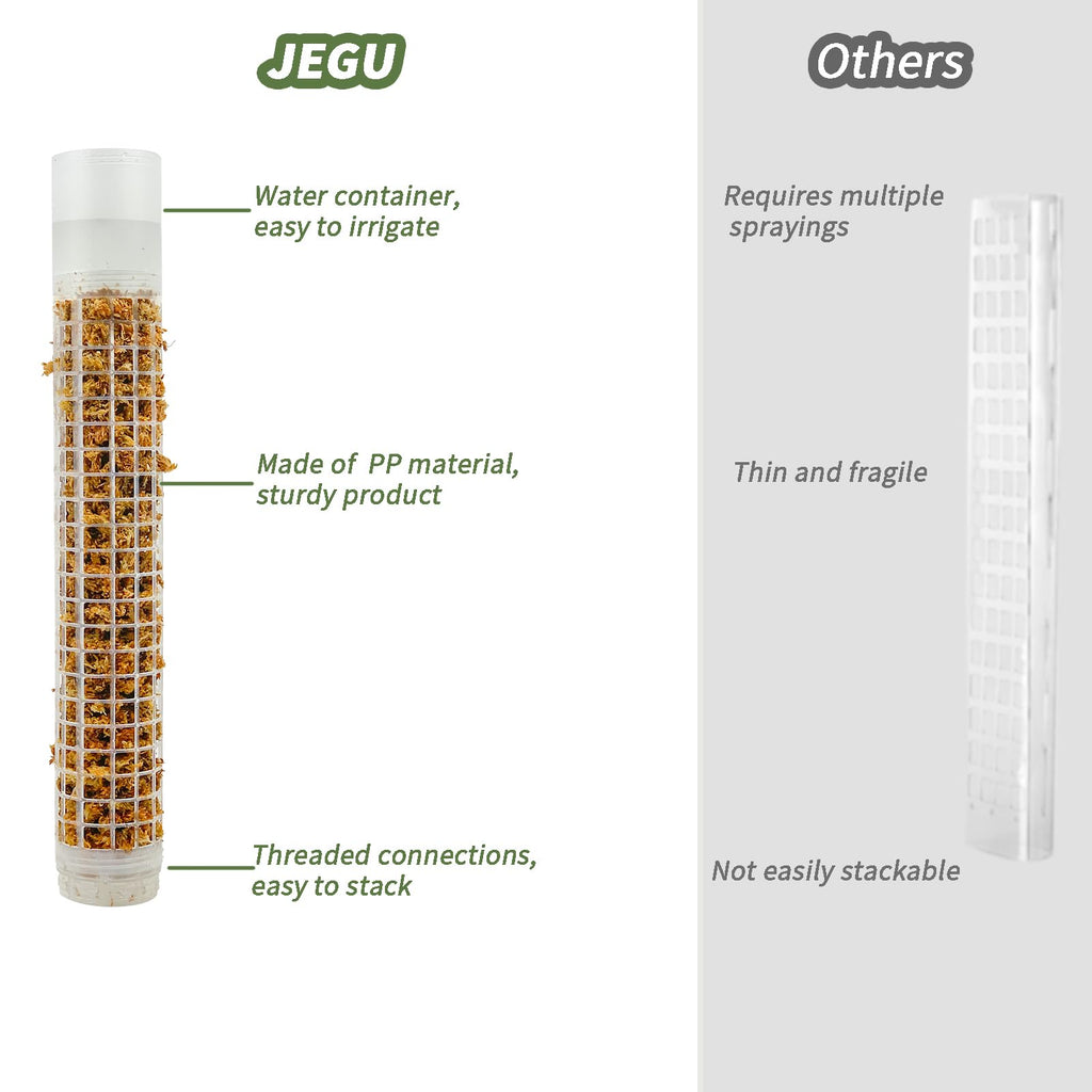JEGU Self-Watering Moss Pole for Monstera Plant Support, 18.8 Inch Stackable Plastic Moss Pole for Climbing Plants (2PACK-Large)