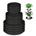 Hyuetrsa 12 Pack Plastic Plant Tray, 8/10/12 Inch Plant Pot Saucers, Black Plant Saucer, Black Flower Pot Container, Plant Pot Saucers for Indoor and Outdoor, 3 Sizes