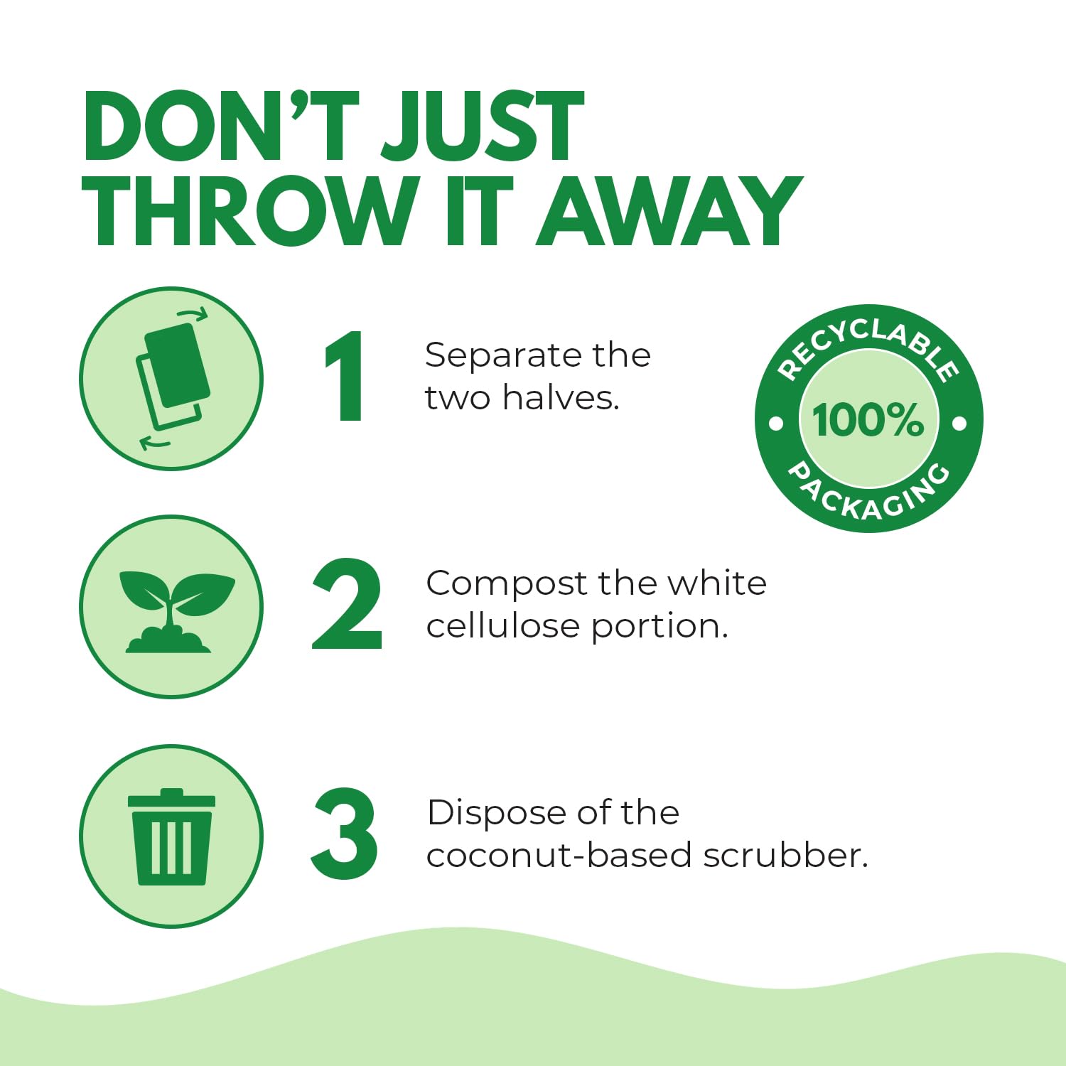 AIRNEX 10 Pack Biodegradable Natural Kitchen Sponges - Eco Friendly Cellulose and Coconut Dish Scrubbers - Odourless, Non Scratch, Dual Sided Multipurpose Sponges