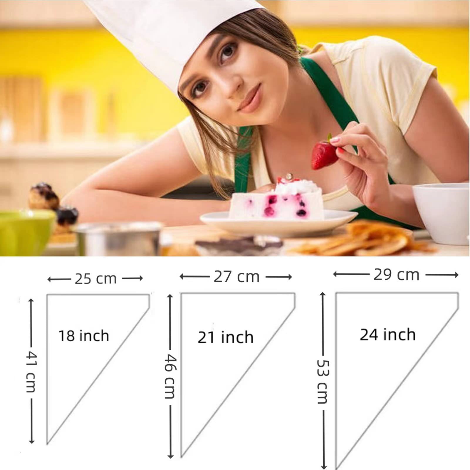 NinBase 24 Inch Extra Large Piping Bags - 100 Pack Disposable Non-Slip Thickened Pastry Bag - Anti Burst Pastry Bags, Ideal for Icing, Cake Baked Goods Baking Chocolate Cupcake Decoratin XXL