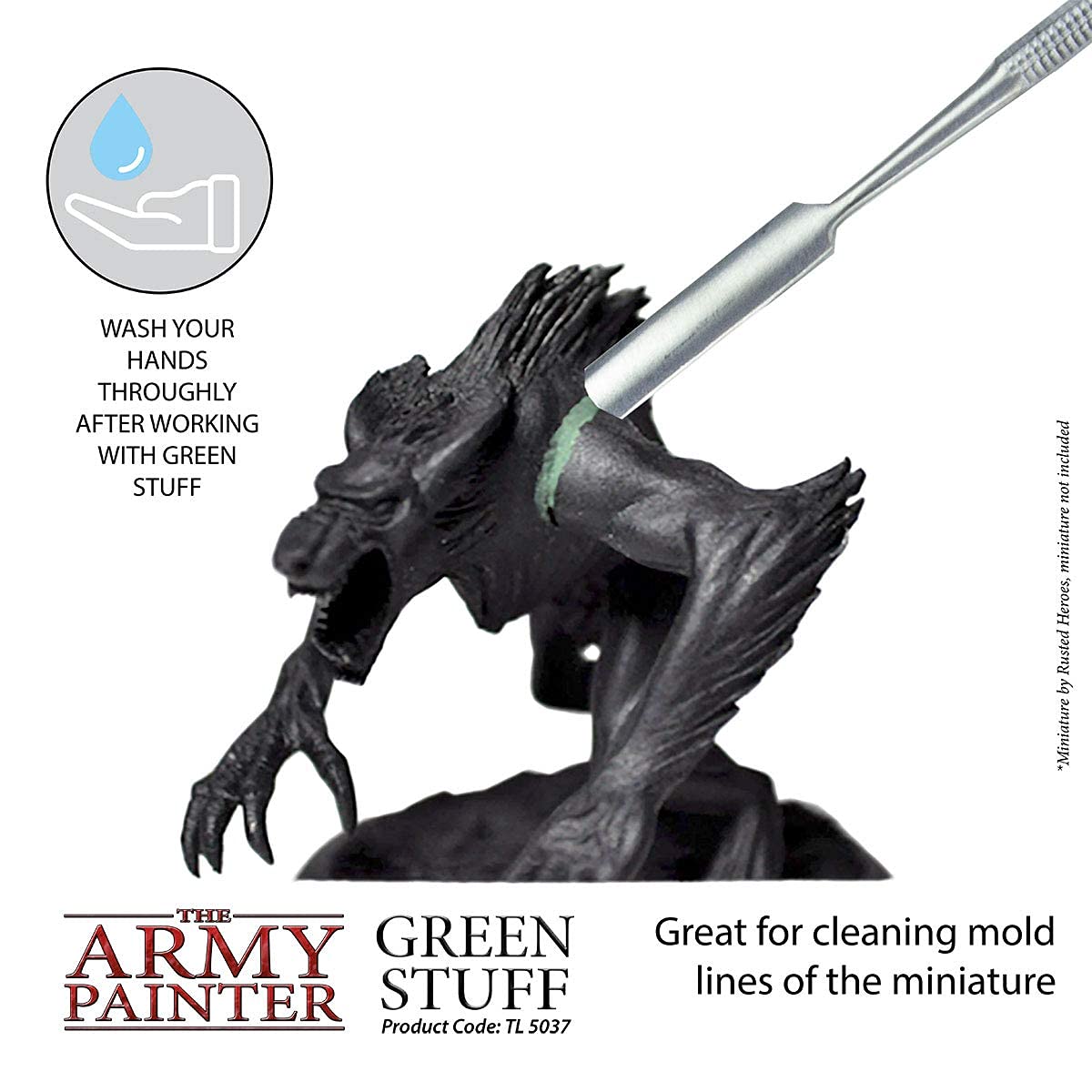 The Army Painter 2 Part Modeling Clay, 20cm - Moldable Model Putty Modeling Compound for Miniatures, Easy-to-Knead Green Putty Epoxy Clay for Sculpting - The Original Green Stuff Kneadatite
