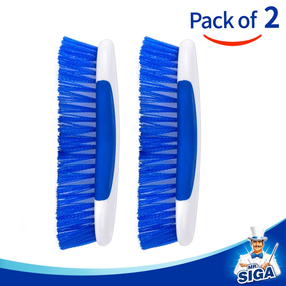 MR.SIGA Multi Purpose Heavy Duty Scrub Brush, Pack of 2