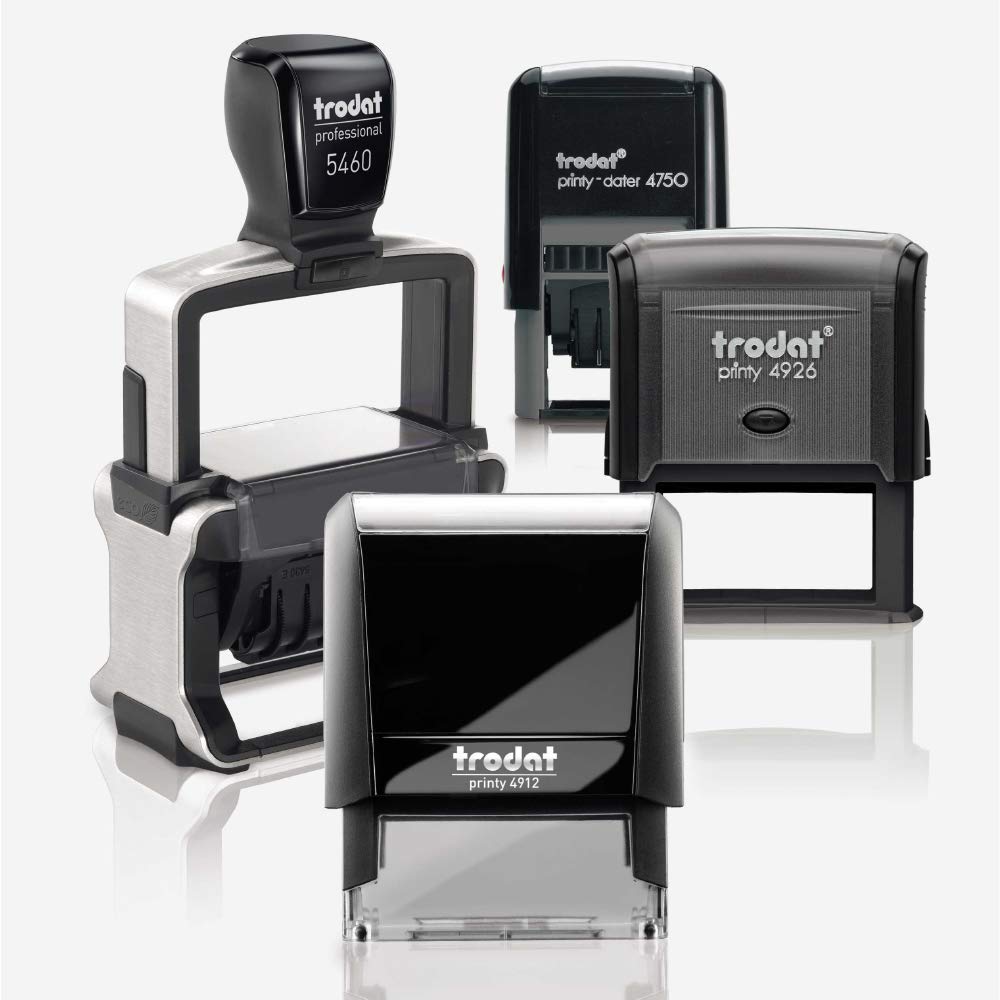 Trodat Printy 4911 Typo Self Inking Rubber Stamp – DIY with 3 Lines Text, Black, 38 x 14 mm