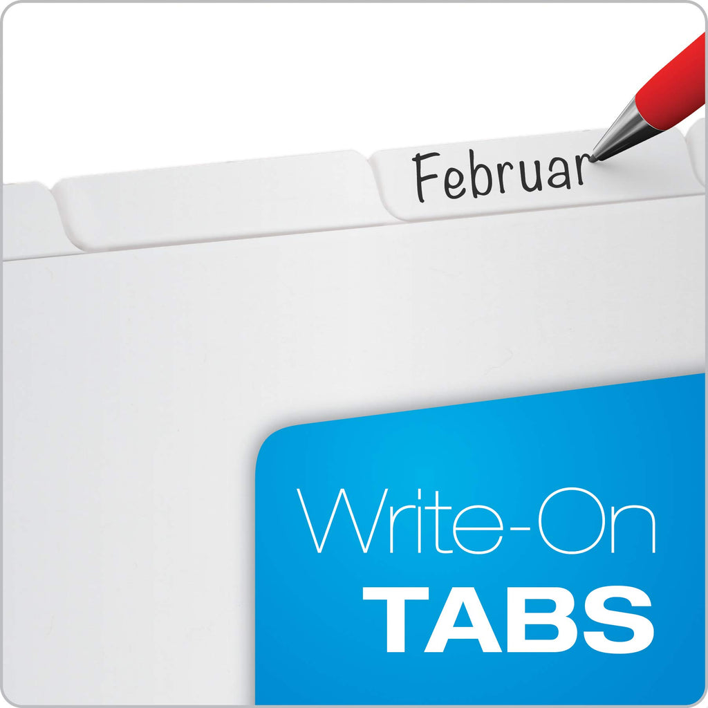 Oxford Binder Dividers, Blank Write-On, White, 1/5-Cut Tabs, Letter Size, 3-Hole Punched, 5 Tabs Per Set, 100 Dividers (20 Sets), for School, Office, and Home Organization