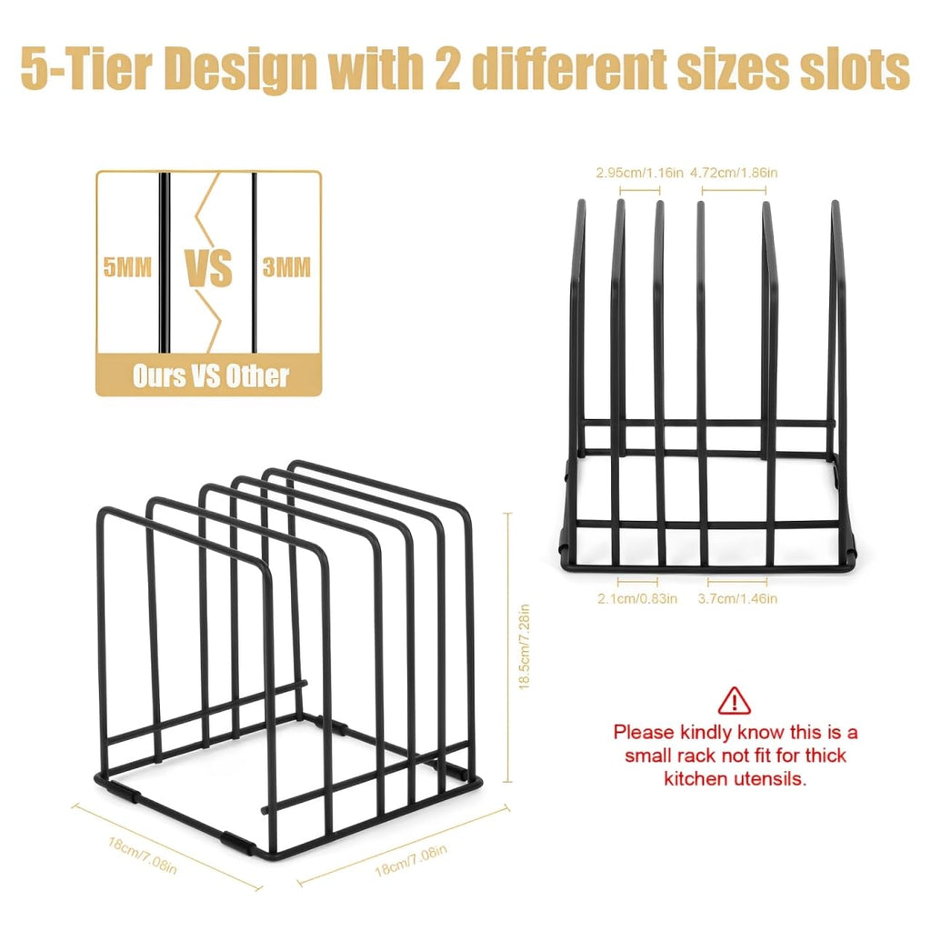 Kitchen Cabinet Cutting Board Organizer, Cookie Sheet Storage Rack,Cabinet Dividers Holder with 5 Slots for Baking Pan Tray Organizer (1 PC)
