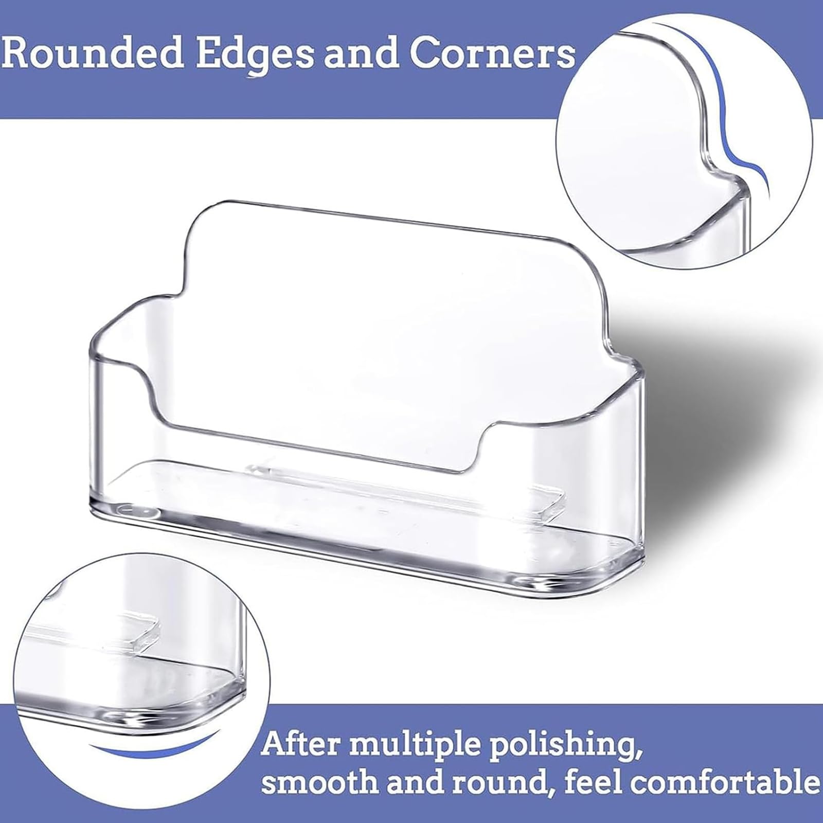 MYLEUS 4Pcs Acrylic Brochure Holder with 4 Business Card Holder, Office Tabletop Wall Mount Organizer, Brochure Display Stand, Trifold Holder Stand, Menu,Booklet, Literature, Display for Countertop