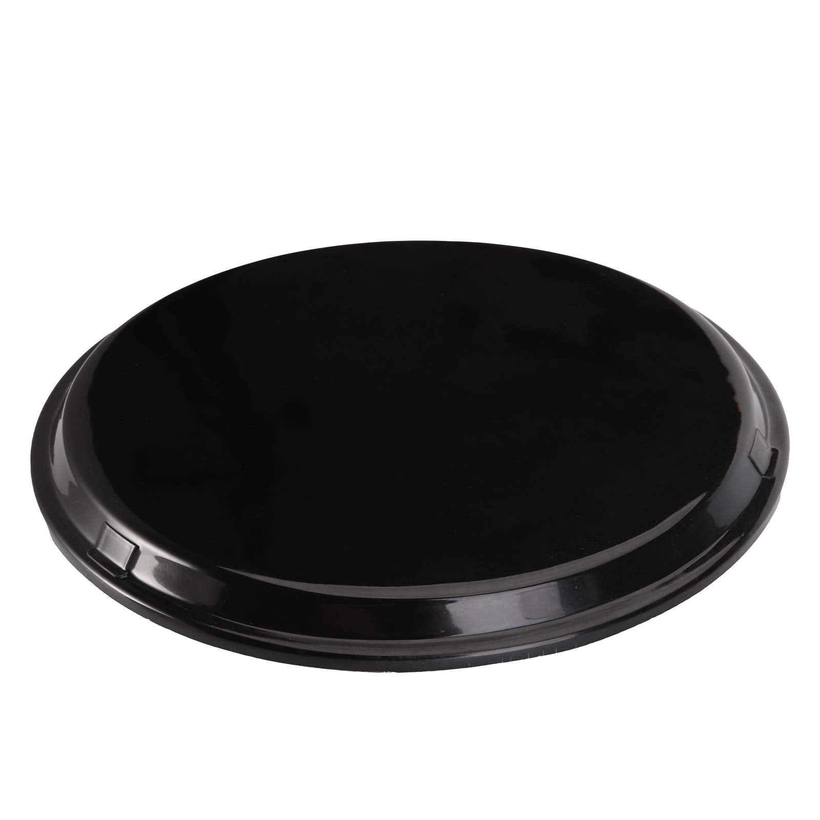 TOPZEA 3 Pack Restaurant Serving Trays, 11 Inch Fiberglass Black Round Tray Non Slip Food Service Platters Cocktail Beverage Server Tray for Restaurant, Bar, Buffet, Coffee Station, Catering Party