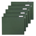 Hanging File Folders, 25 Pack Hanging Folders with 1/5-Cut Tabs, Filing Folders Organizer for Filing Cabinet, Dark Green Letter Size