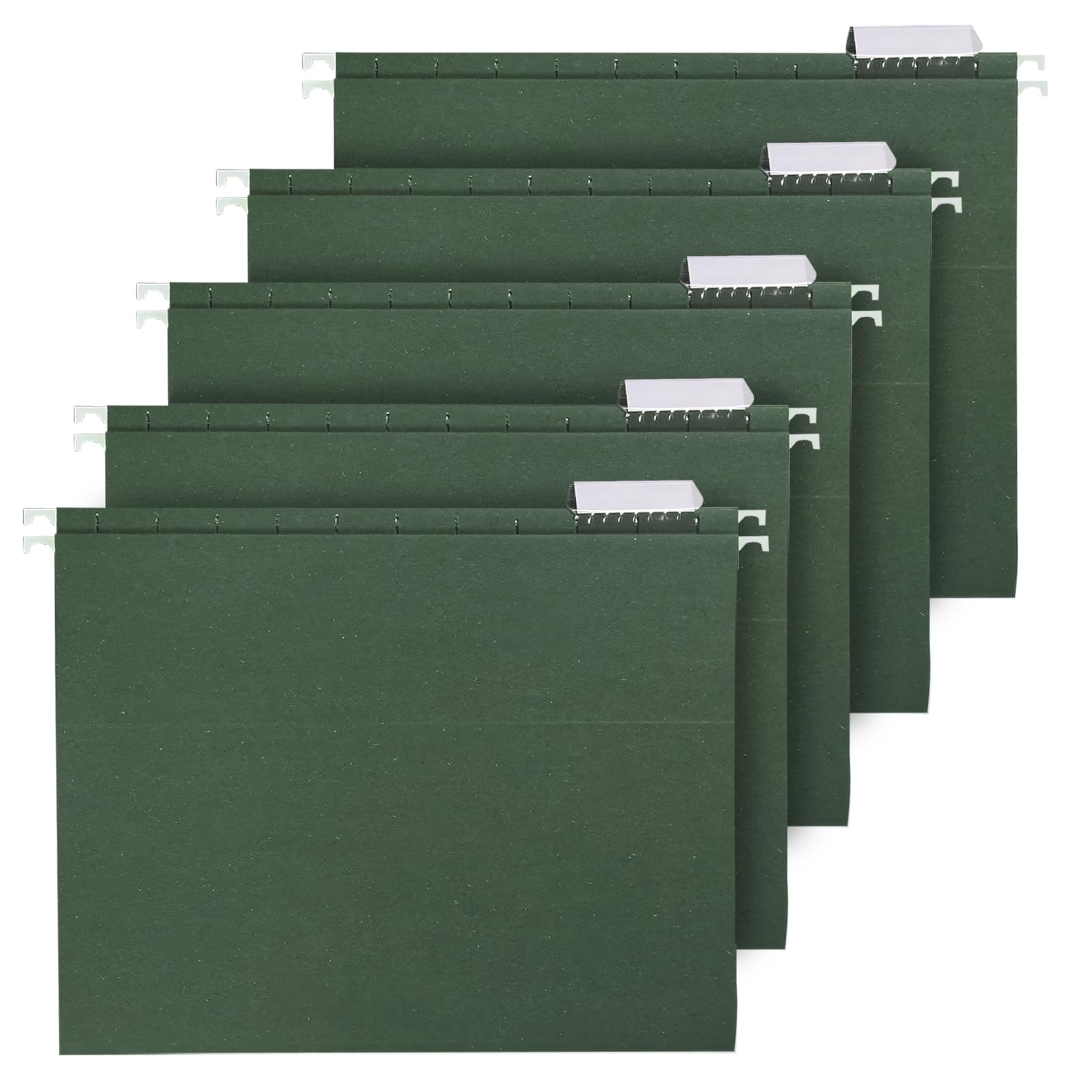 Hanging File Folders, 25 Pack Hanging Folders with 1/5-Cut Tabs, Filing Folders Organizer for Filing Cabinet, Dark Green Letter Size