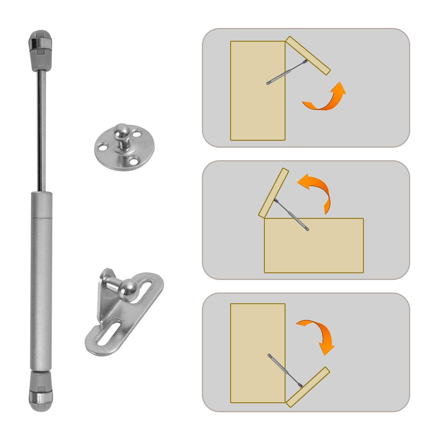 KEILEOHO 10 PCS 100N /22.5lb Soft Close Cabinet Hinges, Gas Strut Lift Support Cabinet Hinges, Hydraulic Gas Lift Spring Stay, Cabinet Door Strut, Cabinet Door Lift