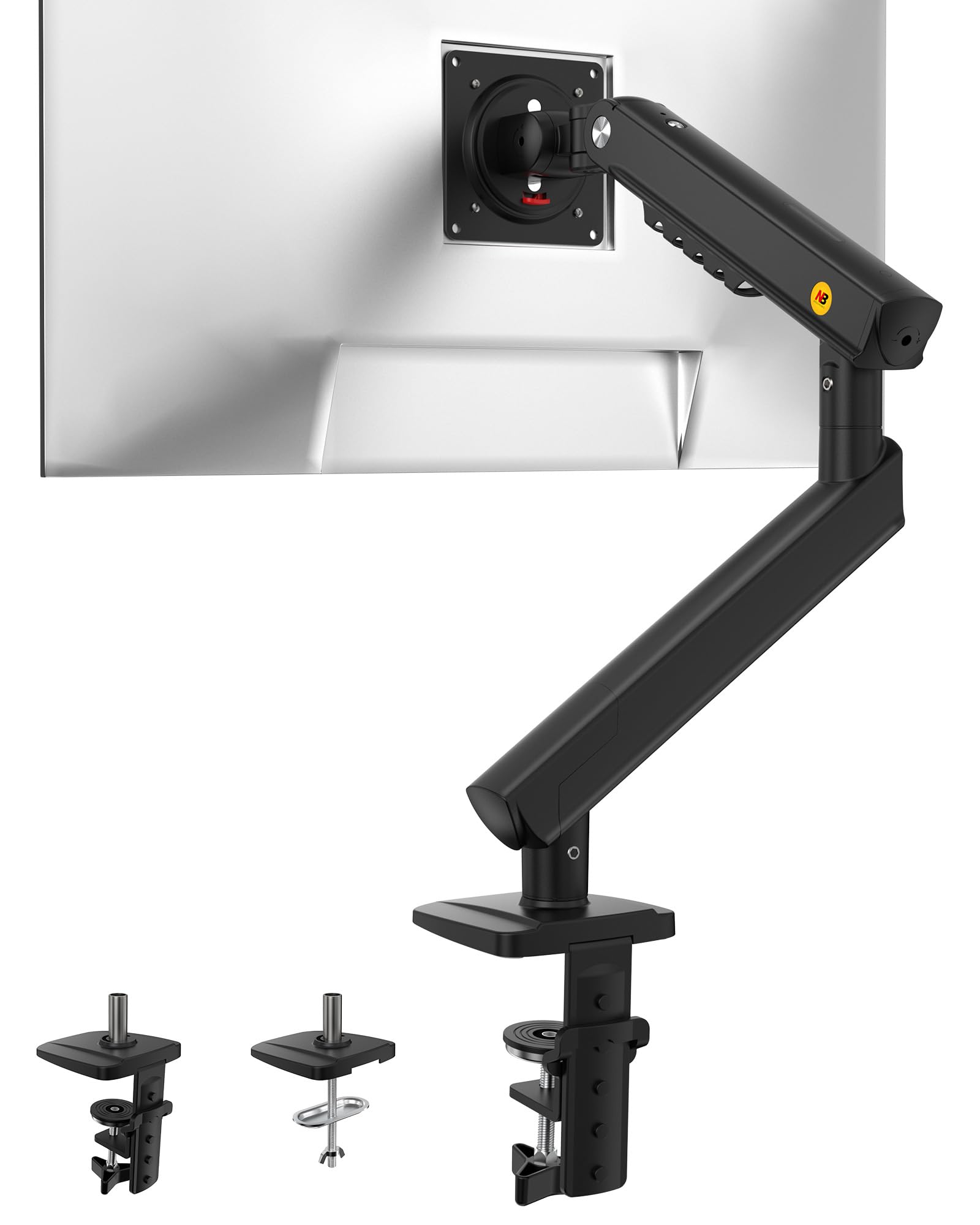 NB SmooVex™ Single Computer Monitor Mount, Monitor Stand fits up to 32 Inch, Mechanical Spring Monitor Arm, VESA 75/100 mm, Model-A5 (Black)