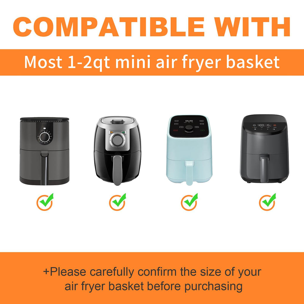 SIUDANGKA Silicone Air Fryer Liners Reusable for 1-2qt Air Fryers, 3 Pack Non-Stick Round Parchment Paper AirFryer Liner Compatible with Ninja Mini, Instant Vortex 2 QT, CHEFMAN Small, COSORI Small