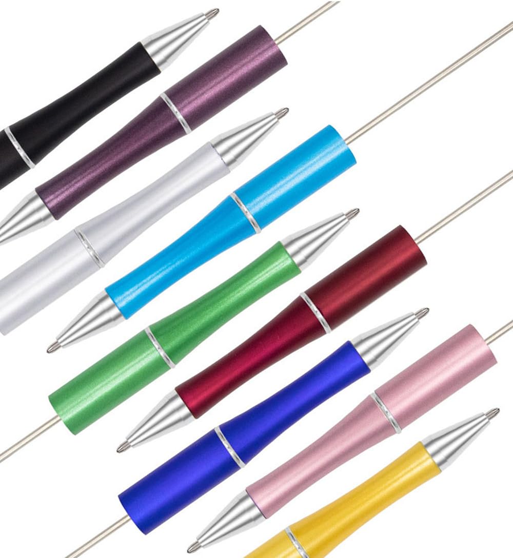 40pcs Beadable Pen, BetterJonny Plastic Bead Pen Black Ink Blue Ink Ballpoint Pens Creative DIY Pens Assorted Cute Cool Pen for Kids Student Teacher Office School Supplies, 20 Colors