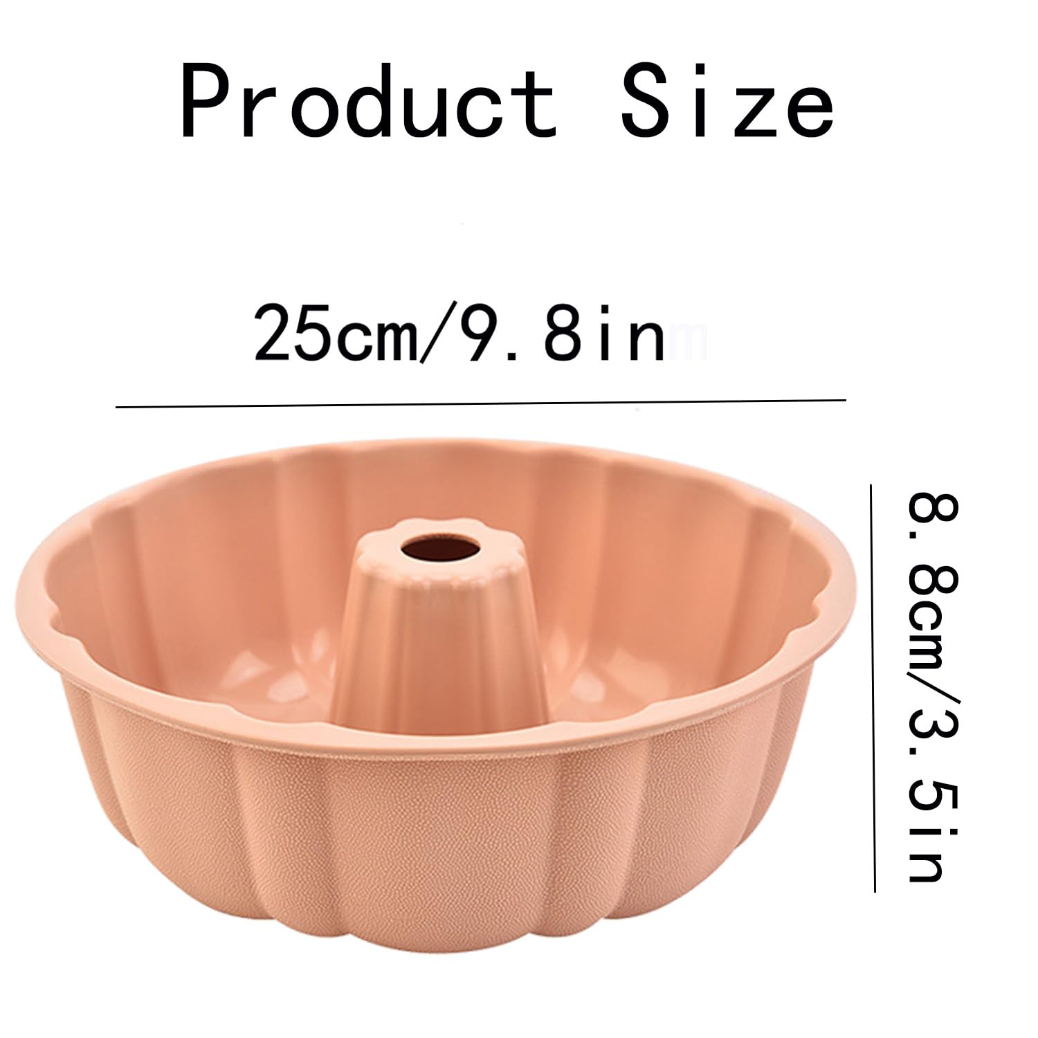 Lqucwepp 2PCS 10 Inch Cake Pan,Nonstick Fluted Cake Pan,Large Size Silicone Baking Molds for Bavarois, Brownie, Jello, Flan, Meatloaf,Pudding