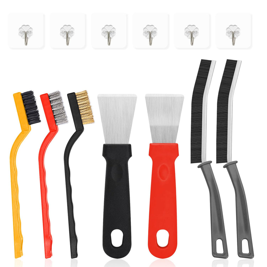 Tiny Chou Cleaning Brush, 13Pcs Hard Bristle Crevice Cleaning Brush, Multifunctional Gap Scrub Brush, Bathroom Cleaner Tools for Household Use, Kitchen, Window Track, Faucets, Toilet, Grout,Car