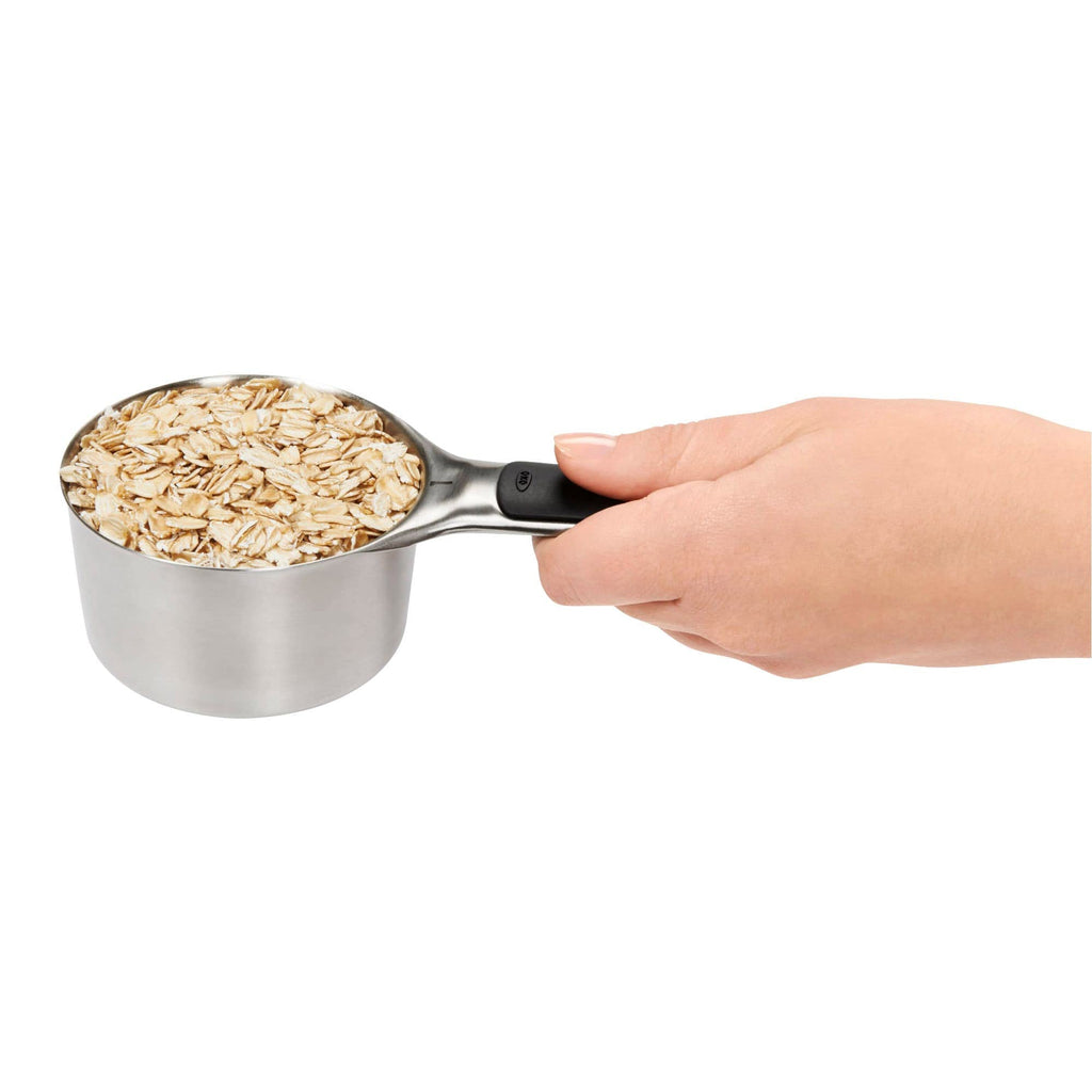 OXO Good Grips Measuring Cup Set of 4 pcs - Stainless Steel, Silver, Small (11137700MLNYK)