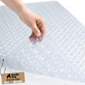 GORILLA GRIP Patented Bath Tub Shower Mat, Machine Washable Bathtub Floor Liner Mats, Suction Cups and Drain Holes to Keep Tubs Clean, Bathroom Essentials, 89x41 cm, Clear