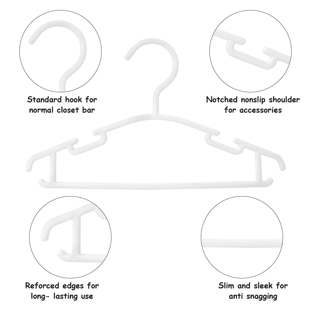 GoodtoU Baby Hangers 100Pack Kids Plastic Baby Clothes Hangers for Closet Small Children Infant Toddler Child
