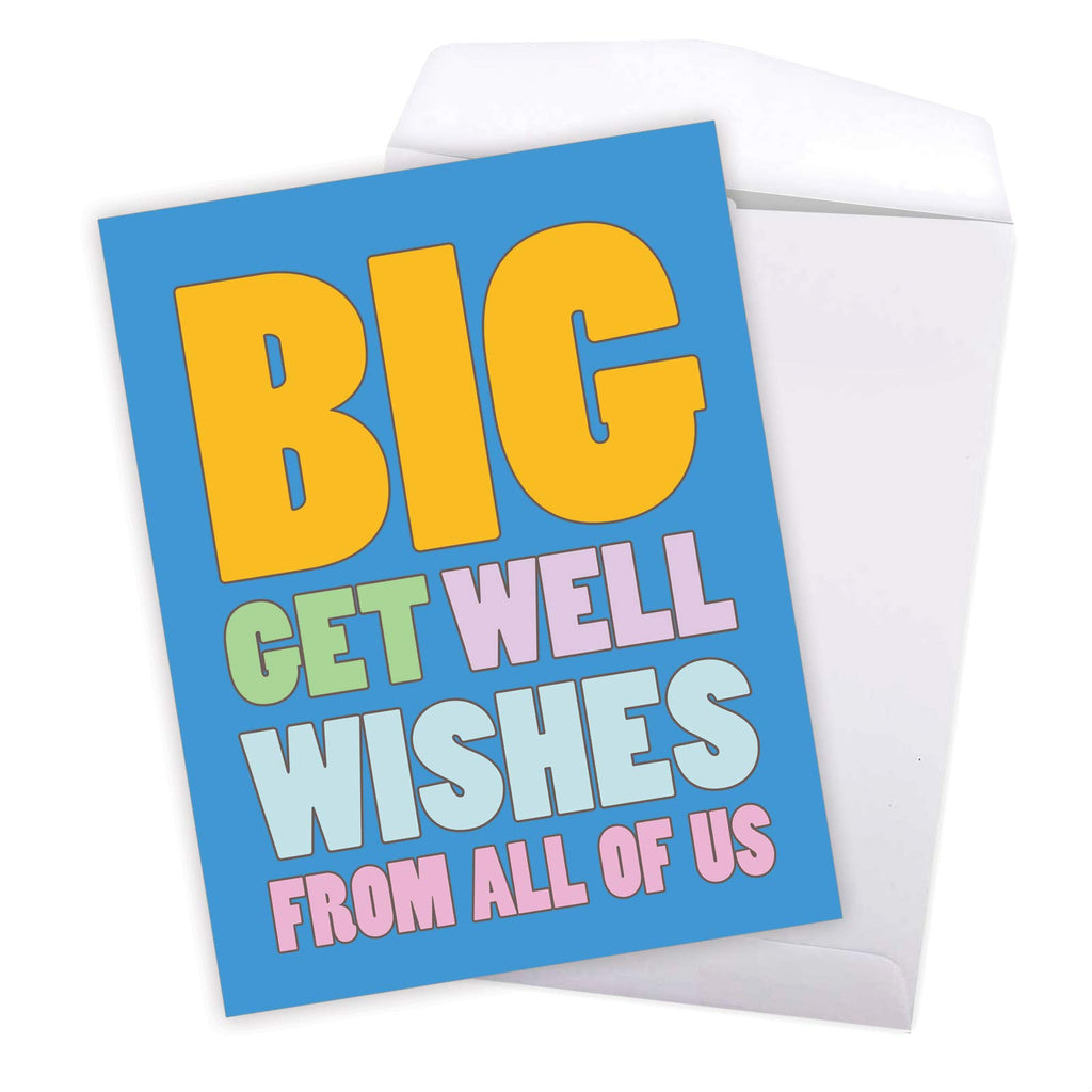 NobleWorks - Funny Group Get Well Card (8.5 x 11 Inch) - Jumbo Feel Better Soon from All of Us, Hospital, Sick - Big Get Well Wishes J2721GWG-US