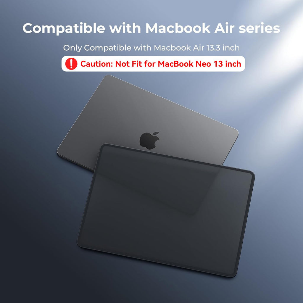 BlueSwan Case Compatible with MacBook Air 13 inch 2018-2021 Model M1 A2337 A2179 A1932, Anti-Cracking and Anti-Fingerprint Hard Shell Case, Frosted Black