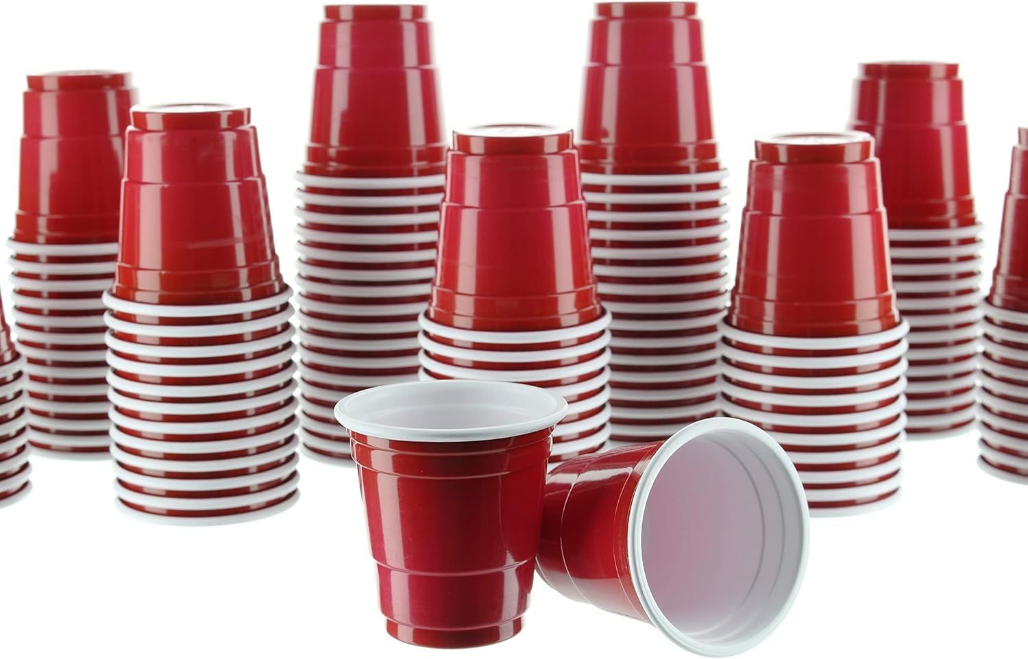Party Bargains 60ml. Mini Red Disposable Shot Glasses - (120 Pack) Plastic Shot Cups, Jello Shots, Perfect Size for Serving Condiments, Snacks, Samples and Tastings