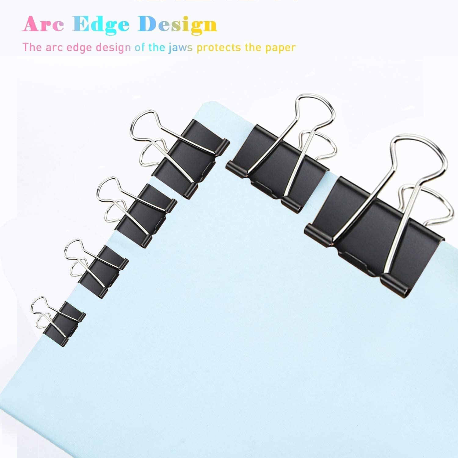 Large Binder Clips Width 1.6 Inch Capacity 0.66 Inch Black 72 pcs, Binder Clips 41mm for Teacher School Office and Business
