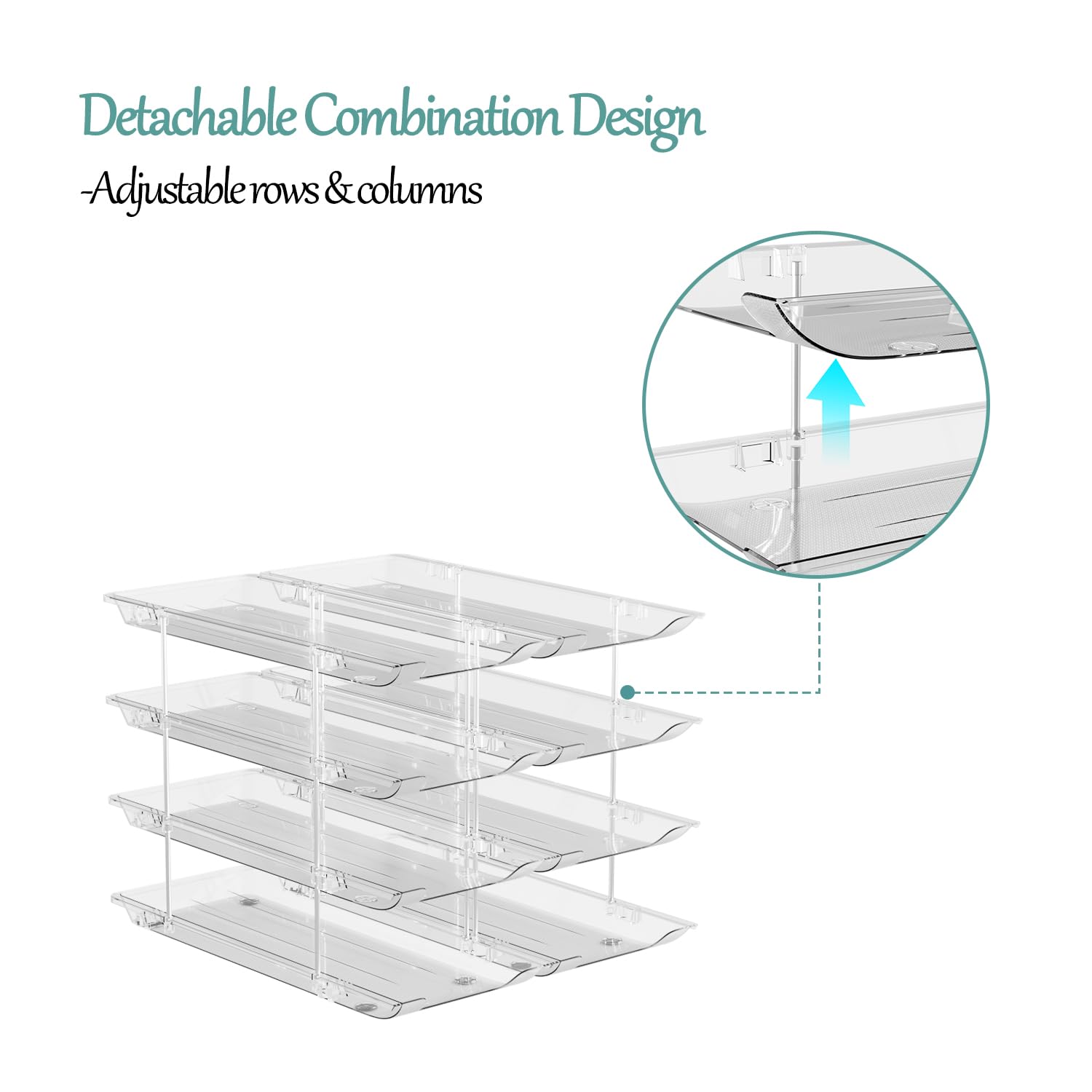 VEGEVIGI Can Storage Organizer for Pantry, Can Holders For Pantry, Canned Goods Food Dispenser, Clear Plastic Soup Can Shelf Rack, 3 Ties