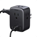UGREEN 8-in-1 Multi Plug Outlet Extender with 4 USB (20W USB C), 4 Socket Splitter (3 Pin), GaN Power Strip with Surge Protection, Type B Wall Outlet Extension Block, Travel Essentials to US CA MX