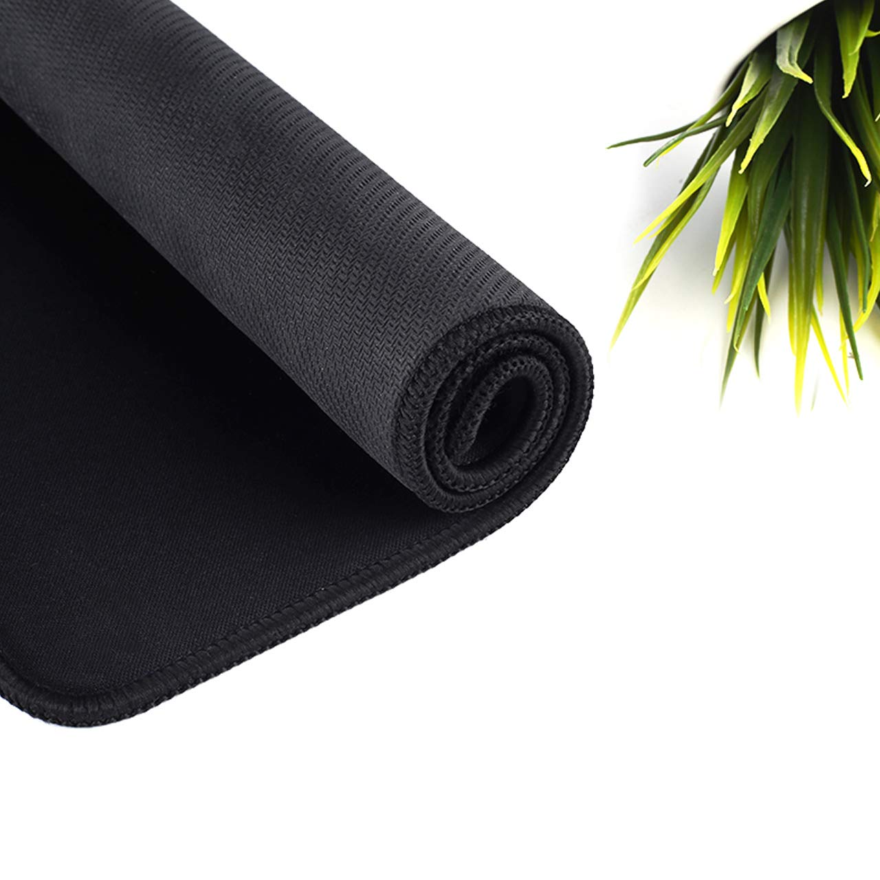 Kriture Mouse Pad 4 Pack with Stitched Edge, Non-Slip Rubber Base, Premium-Textured and Waterproof Mousepad for Computers, Laptop, Office and Home, 10.2x8.3inches, 3mm, Black
