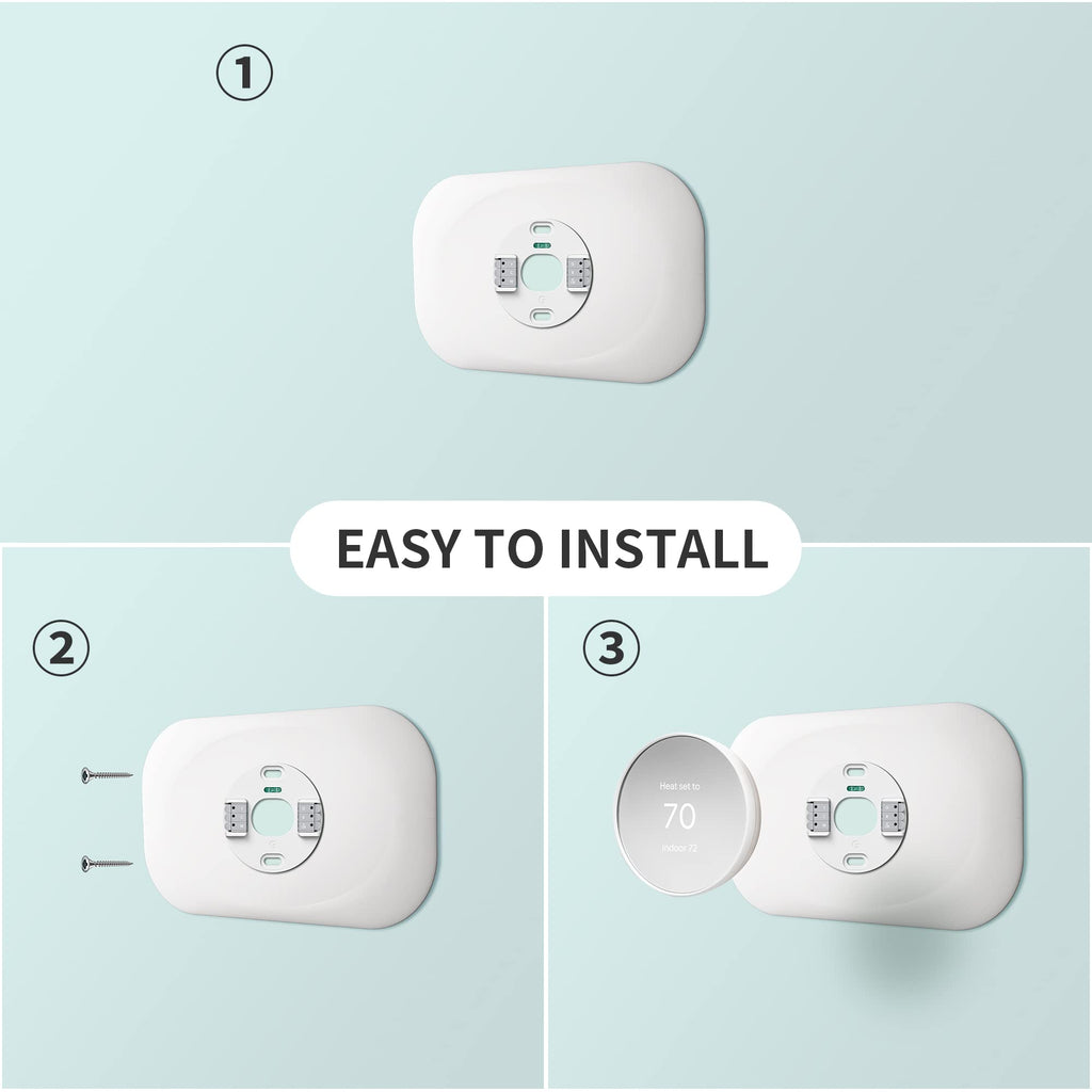 Petrichor Nest Thermostat Wall Plate - Compatible with Google Nest Thermostat 2020 - Nest Thermostat Trim Kit, Nest Thermostat Wall Plate Cover Accessory Easy Installation - Snow