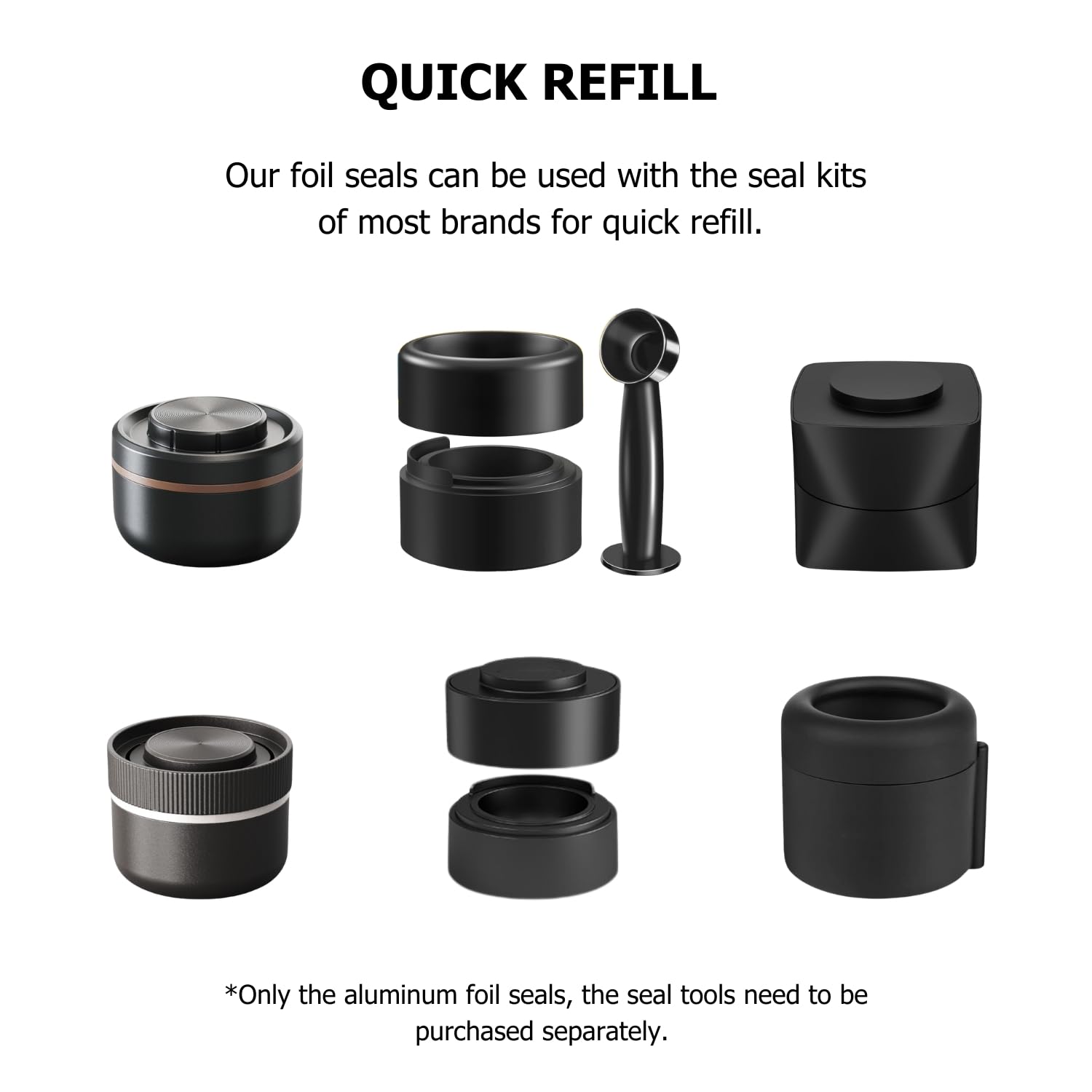 Fanativita Universal Aluminum Foil Seal Lids to Reuse Vertuo Pods, Compatible with Nespresso Vertuo Coffee Pods, 200Pcs (62mm)
