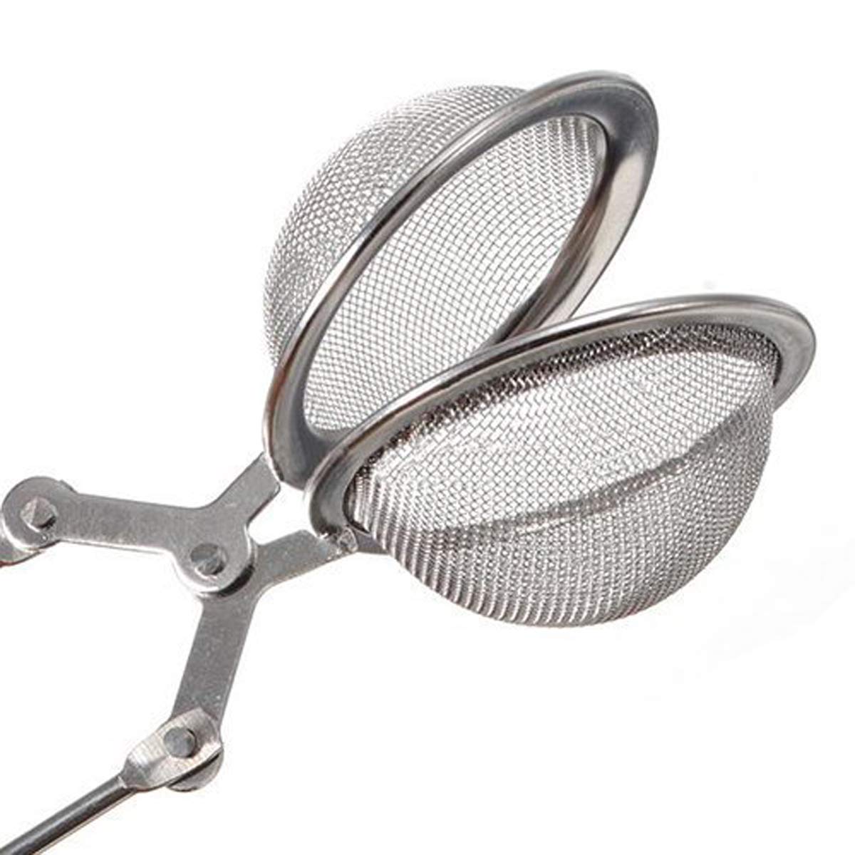 SUNTRADE Handle Stainless Steel Mesh Snap Ball Loose Leaf Tea Infuser Strainer Secure Locking (2)