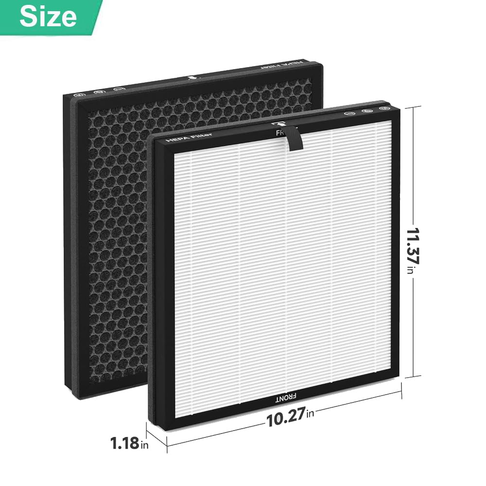 OHFULLS MR5866 Air Filter Replacement, Compatible with MORENTO MR5866 Air Purifier, 3-in-1 H13 True HEPA Filter and Activated Carbon Filter, 2-Pack