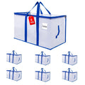 ZFWDSY 105L Moving Bags Totes 6 pack Storage Bag Bins Large Moving Boxes with Lids Zippers Handles for College Dorm, Traveling, Camping, Christmas