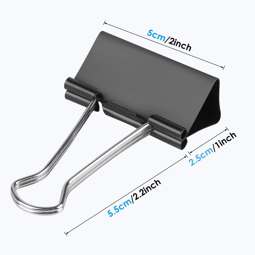 Ufmarine Extra Large Binder Clips 2 inch, (40 Pcs) Big Paper Clips for Office