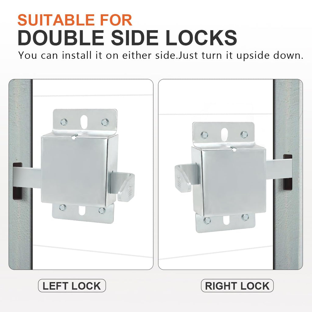 Garage Door Side Lock Heavy Duty Inside Deadlock for Most Garage Door Galvanized Steel -1pack