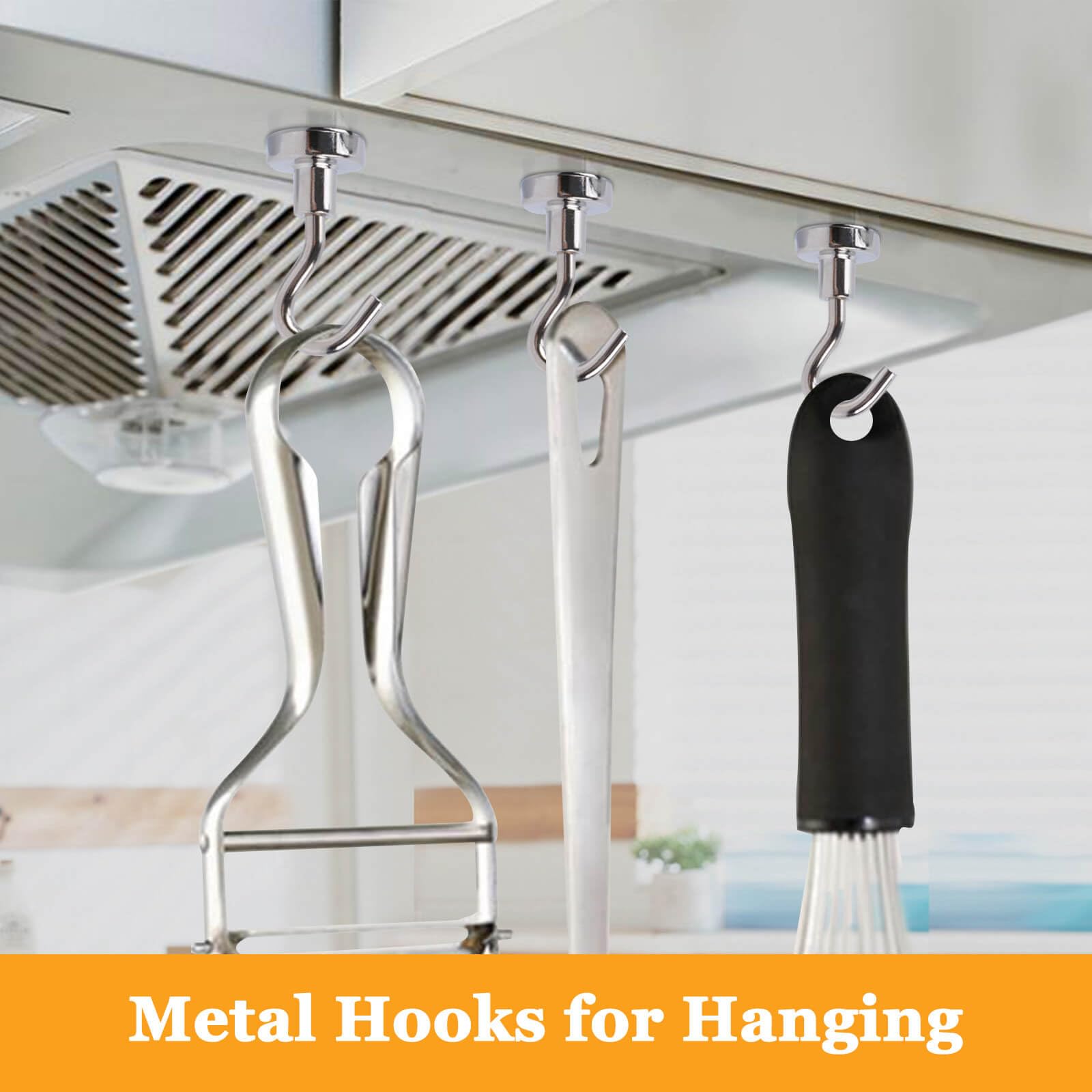 30Pcs Super Strong Magnetic Hooks, 25lbs Magnetic Hook Heavy Duty for Hanging, Rare Earth Neodymium Magnet Hooks, for Cruise Ship Camping Grill Kitchen Fridge Garage Wall