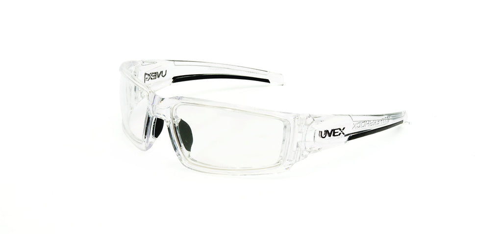Uvex by Honeywell Hypershock Safety Glasses, Clear Frame with Clear Lens & HydroShield Anti-Fog Coating (S2970HS)