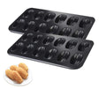 Jiarznh Nonstick Madeleine Pan, 12Cavity Shell Shaped Baking Mold,Madeline Cake Baking Tray with Anti Curling Shell Shaped Shell Suitable for Oven Bakin(2-Pack)