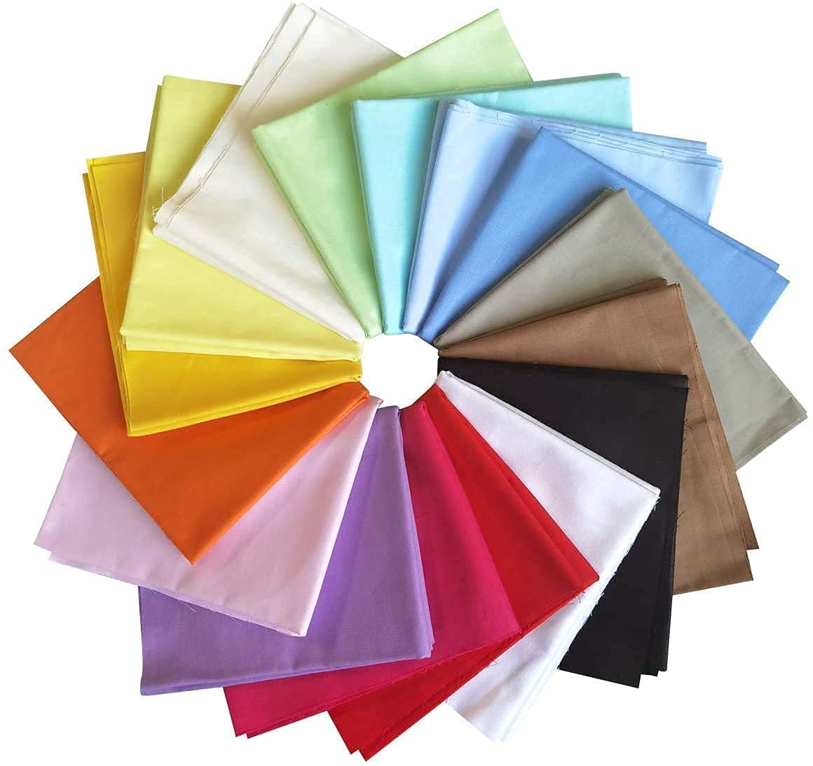 Mililanyo 16pcs Fat Quarters 18 x 22 Inch(46cm x 56cm) Solid Pure Cotton Fabric Quilting Patchwork for Sewing and Crafting Projects