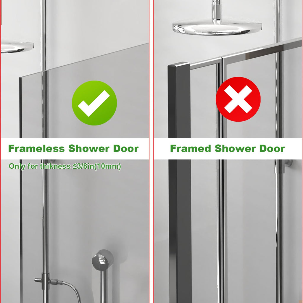 PMMASTO Shower Door Hooks, (7.5 Inch) Extended Over Door Hooks for Bathroom Frameless Glass, Stainless Steel Bath Towel Hooks, Heavy Duty Towel Hanger Rack (Black 2 Pack)