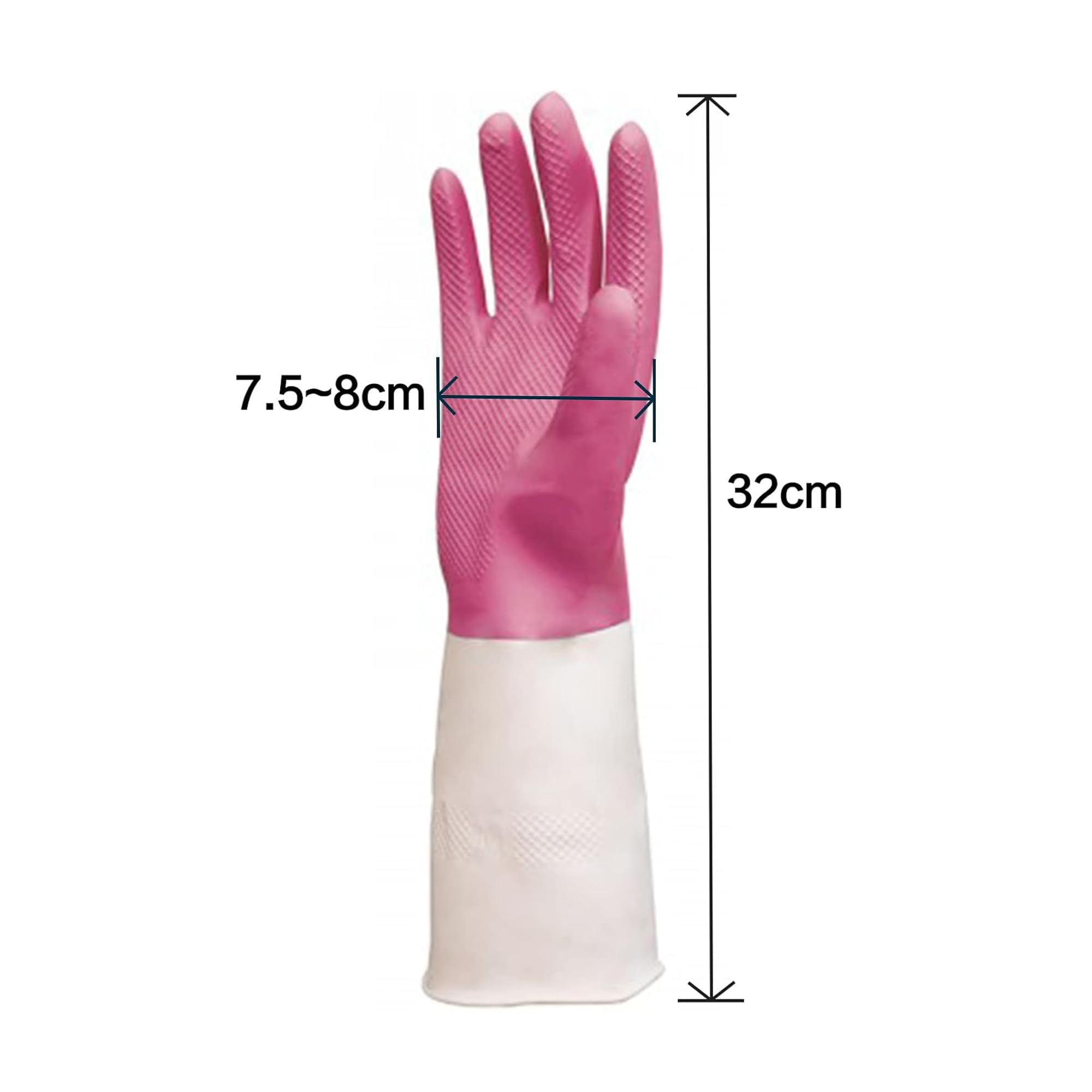 PowerPeak Dishwashing Gloves 6 Pairs Rubber Household Cleaning Reusable Heavy Duty Waterproof Long Cuffs Gloves Medium M Size