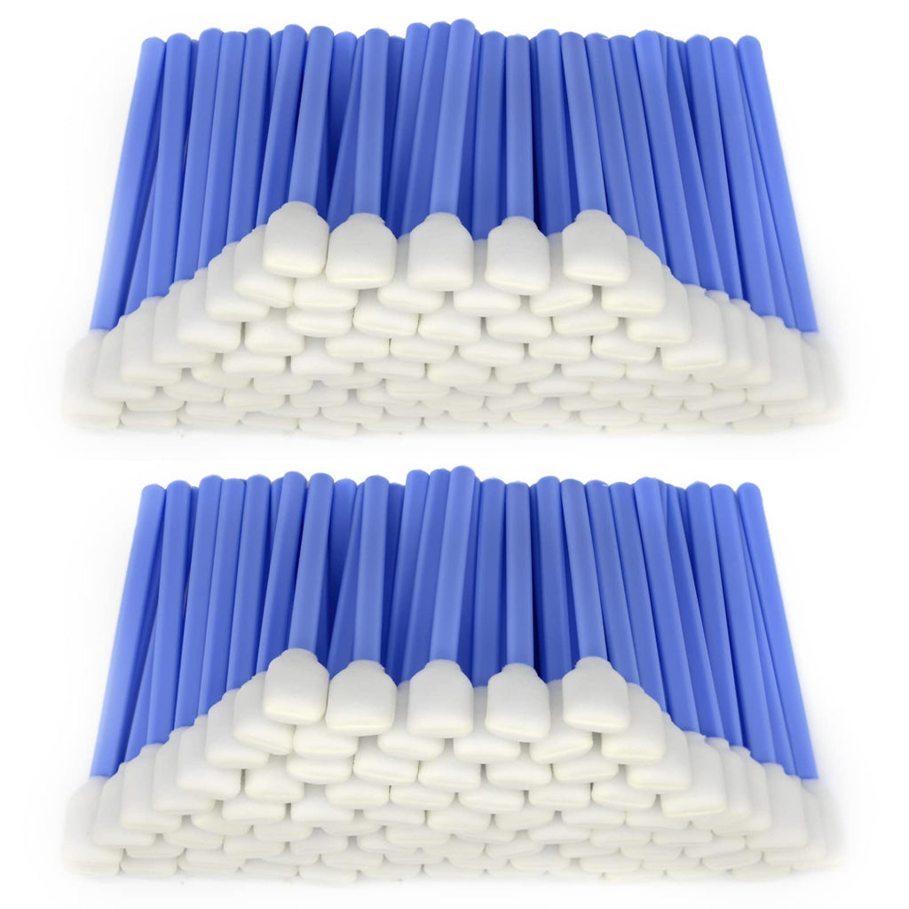 200pcs 5.11" Square Rectangle Foam Cleaning Swab Sticks for Solvent Format Inkjet Printer Roland Optical Equipment-Blue