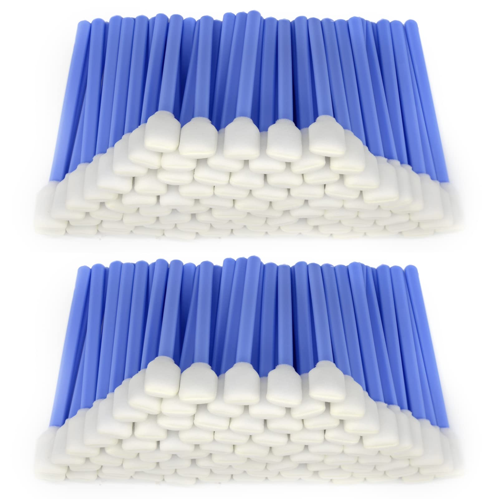 200pcs 5.11" Square Rectangle Foam Cleaning Swab Sticks for Solvent Format Inkjet Printer Roland Optical Equipment-Blue
