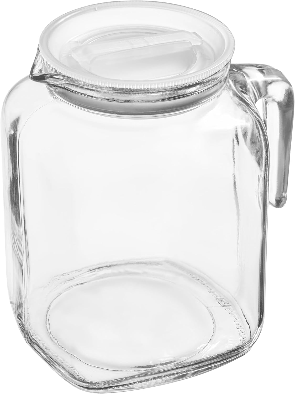 Hermetic Seal Glass Pitcher with Airtight Lid & Spout - 68oz Water Carafe for Homemade Juice, Iced Tea, Milk, Cold Brew Coffee, Lemonade - Fridge Door Jug Bottle with Handle, Clear Beverage Serveware