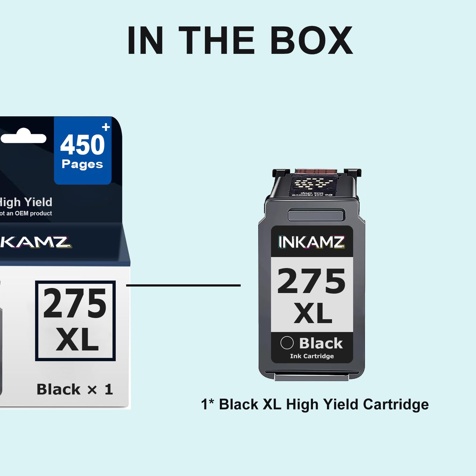 INKAMZ 275XL Ink Cartridges PG-275 Compatible for Canon 275XL Black Ink Cartridge Work with PIXMA TR4700 TR4720 TR4722 TS3720 TS3722 TS3500 TS3520 TS3522 TR4723 Printer (1 Black)