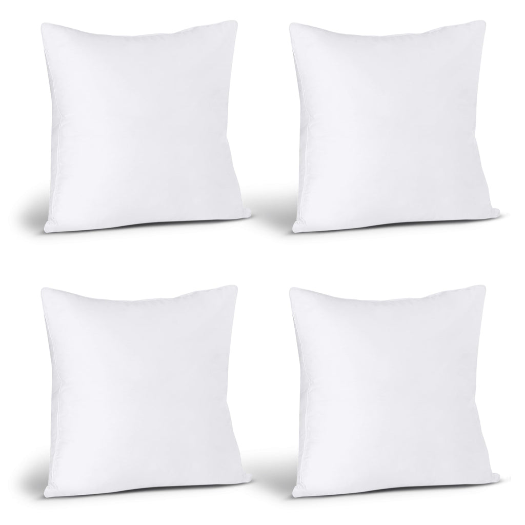 Utopia Bedding Throw Pillows (Set of 4, White) – 16 x 16 Inches Down Alternative Pillows for Bed, Sofa, and Couch - Fluffy Decorative Stuffer Pillow for Indoors & Outdoors