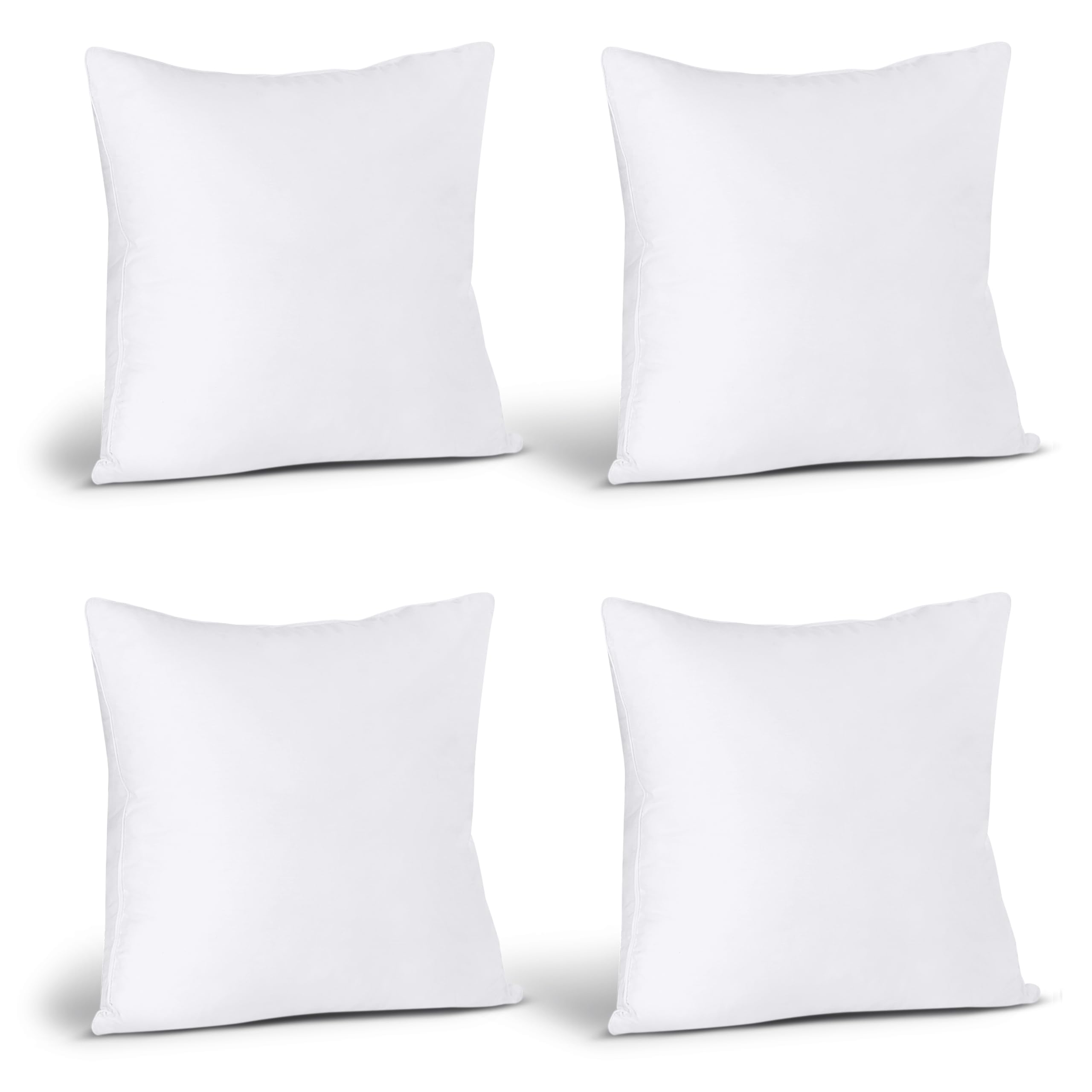 Utopia Bedding Throw Pillows (Set of 4, White) – 16 x 16 Inches Down Alternative Pillows for Bed, Sofa, and Couch - Fluffy Decorative Stuffer Pillow for Indoors & Outdoors